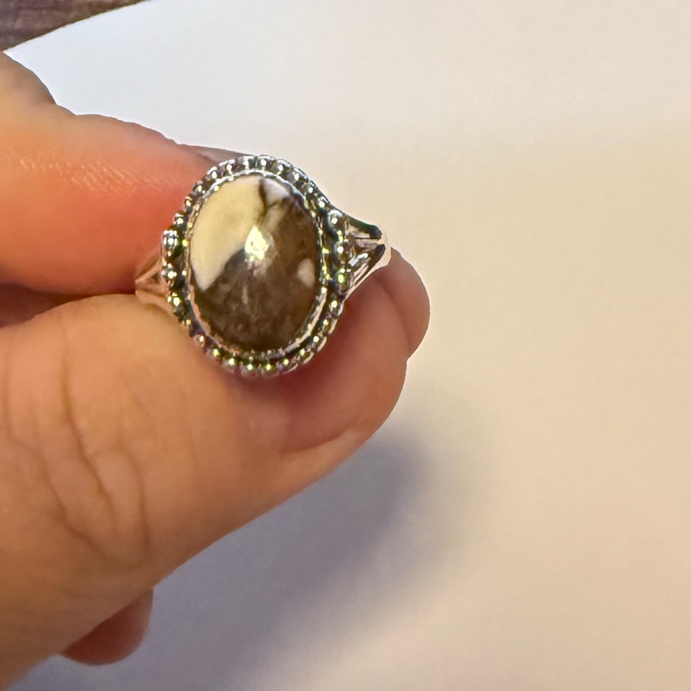Genuine 925 Silver and Wild Horse Turquoise Stone Ring